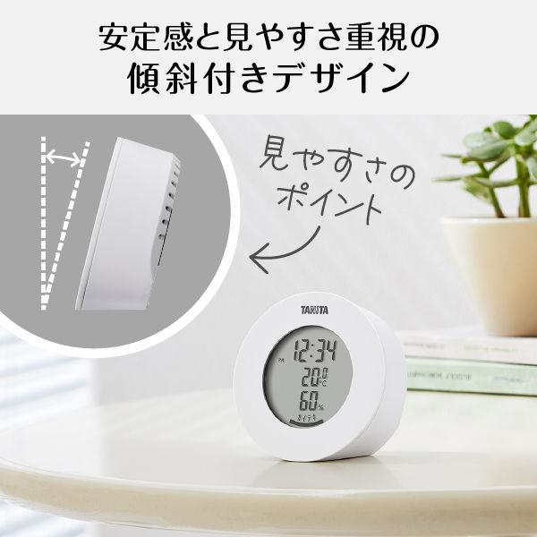 タニタ 温湿度計 時計 温度 湿度 デジタル 卓上 マグネット ホワイト TT-585-WH|y-lohaco|03