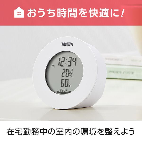タニタ 温湿度計 時計 温度 湿度 デジタル 卓上 マグネット ホワイト TT-585-WH|y-lohaco|05