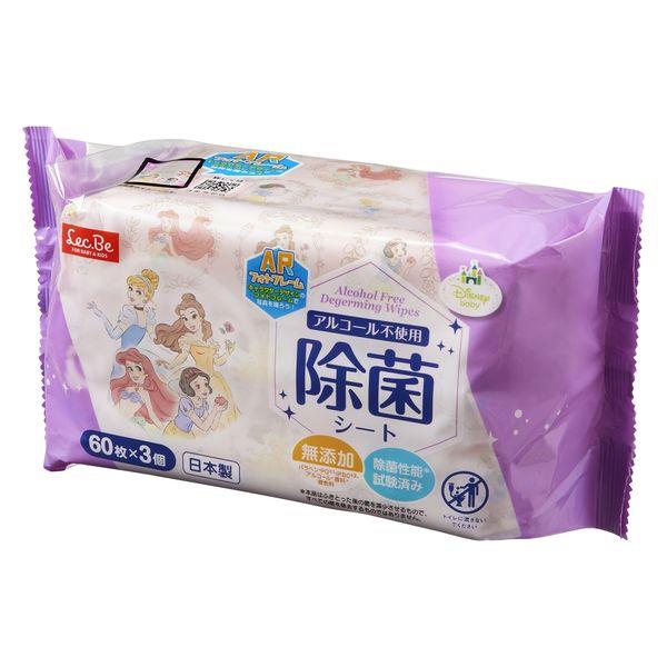 ウェットティッシュ ノンアルコール ディズニー 除菌シート ディズニープリンセス(60枚×3コパック)2パック レック|y-lohaco|02