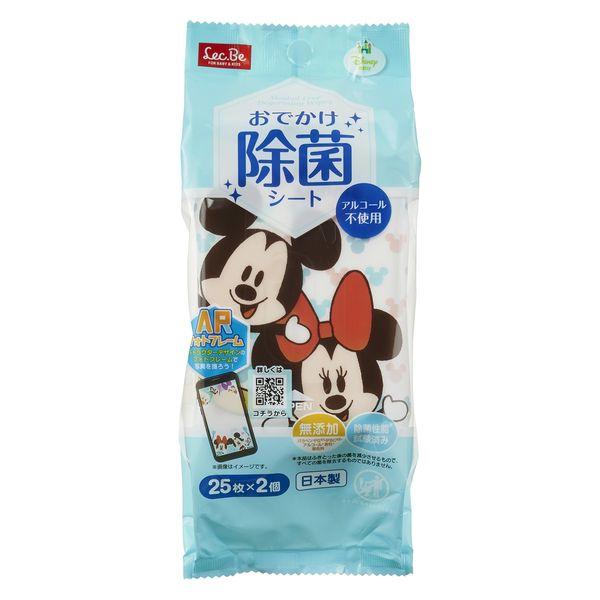 ウェットティッシュ ノンアルコール ディズニー おでかけ 除菌シート ミッキー&フレンズ(25枚×2コパック)2パック レック|y-lohaco|02