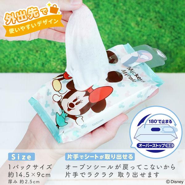 ウェットティッシュ ノンアルコール ディズニー おでかけ 除菌シート ミッキー&フレンズ(25枚×2コパック)2パック レック|y-lohaco|05