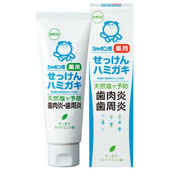シャボン玉 薬用 せっけんハミガキ 薬用ハミガキS 80g 1セット(2本) シャボン玉石けん 歯磨き粉|y-lohaco|02