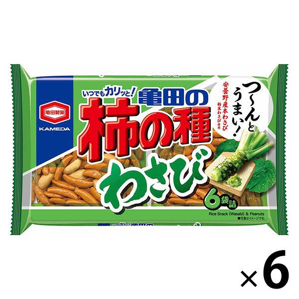 卓越 亀田製菓 亀田の柿の種わさび6袋詰 173g 1セット 6