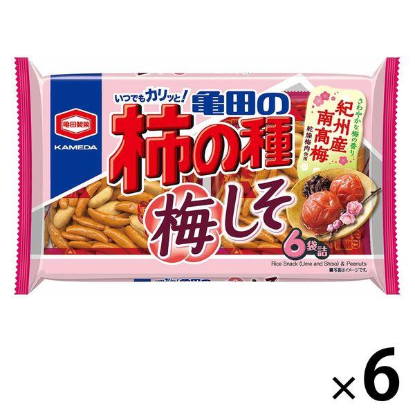 亀田製菓 ●手数料無料!! 亀田の柿の種梅しそ6袋詰 173g 1セット セットアップ 6袋入