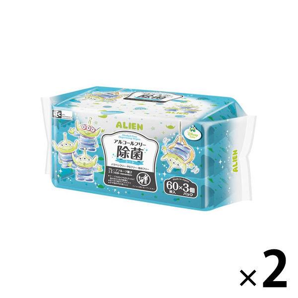 1円 日本正規品 ディズニー トイストーリー エイリアン ウェットティッシュ 除菌ノンアルコール 2パック レック
