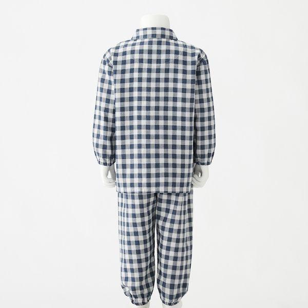 世界の人気ブランド 無印良品 新品 長袖 脇に縫い目のない二重ガーゼお着替えパジャマ 80-90