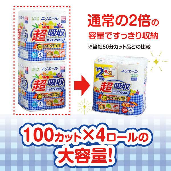 キッチンペーパー エリエール超吸収キッチンタオル100カット 1ケース（4ロール入×12パック） 大王製紙 :U803216:LOHACO  Yahoo!店 - 通販 - Yahoo!ショッピング