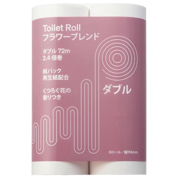 トイレットペーパー 6ロール入 再生紙配合 くつろぐ花の香り フラワーブレンド ダブル 72m