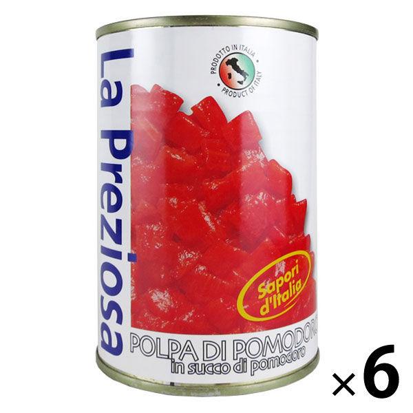 カルディコーヒーファーム ラ SALE 64%OFF プレッツィオーザ ダイストマト缶 最も信頼できる 1セット 400g 素材缶詰 6缶
