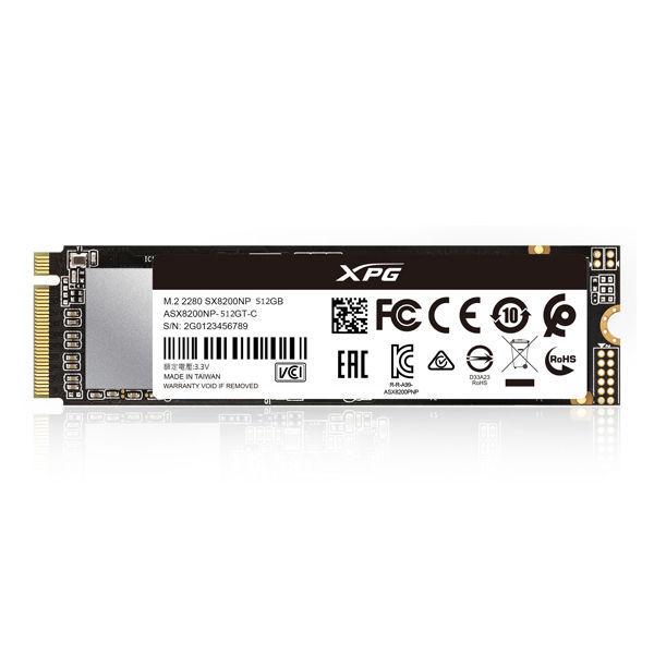 内蔵SSD M.2 2280 512GB ADATA Gen3x4 ASX8200PNP-512GT-C 1台
