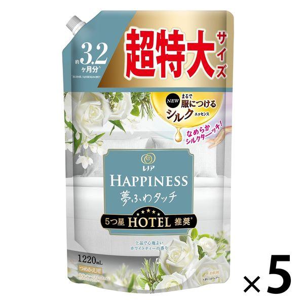 大切な レノアハピネス 夢ふわタッチ上品で心地よいホワイトティーの香り 詰め替え 超特大 1400ml 5個 柔軟剤 P G Heartlandgolfpark Com