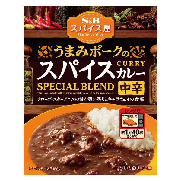 エスビー食品 スパイス屋 うまみポークのスパイスカレー 中辛 180g 1セット(2箱) レンジ対応 レトルト|y-lohaco|02