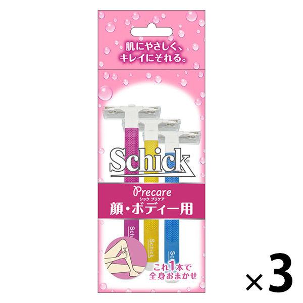 Tディスポ 3本入 ボディ 顔用 3個 女性用 カミソリ 剃刀 シック Schick