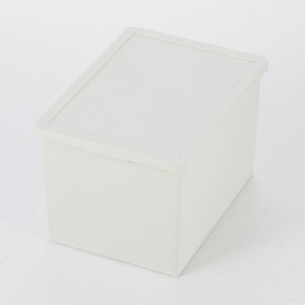 無印良品 ポリプロピレン収納ボックス ワイド 深 良品計画 ホワイトグレー 6757 ギフ 包装 幅50 5 奥行37 高さ31 5cm