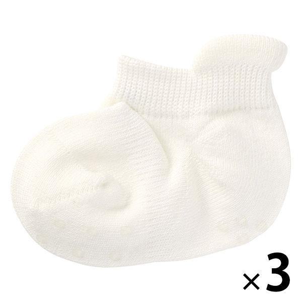 無印良品 春夏新作 足なり直角 かかとに合う スニーカーイン 無地 ベビー 11 15cm 3足組 1セット 良品計画 オフ白