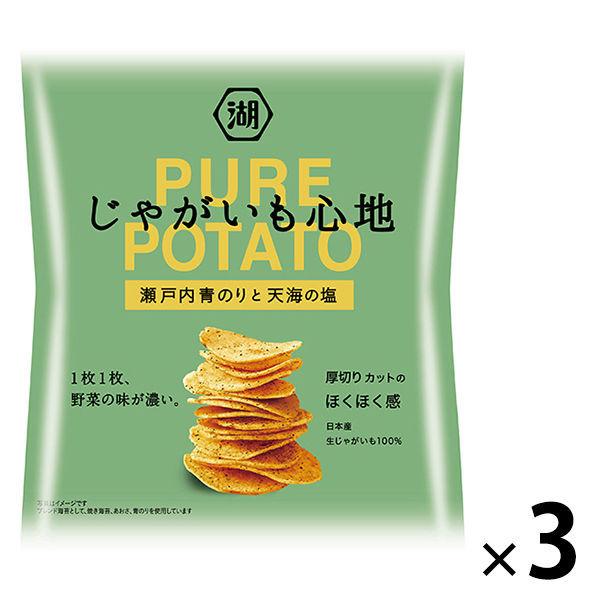 湖池屋 じゃがいも心地 瀬戸内青のりと天海の塩 3袋 ポテトチップス スナック菓子