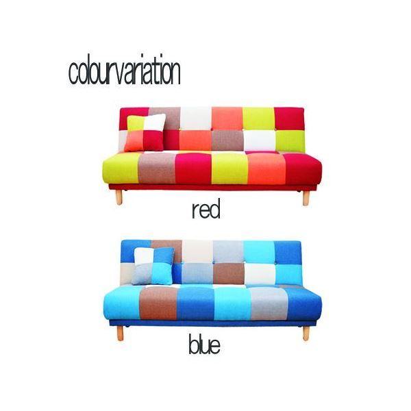 パッチワーク柄 ソファーベッド/ローソファー 〔ブルー〕 幅182cm 背もたれ3段リクライニング 木製 脚付き 〔リビング ダイニング〕 店舗 パッチワーク柄 ソファーベッド/ローソファー 幅182cm 背もたれ3段リクライニング 木製 脚付き 〔リビング ダイニング〕 ショップ