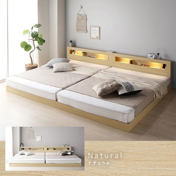 新入荷！ ベッド セミシングル 2層ポケットコイルマットレス付き ホワイト 低床 照明 棚付 宮付 コンセント すのこ 【Y3746209043】(23975円)