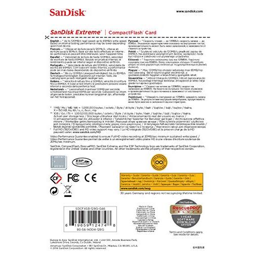 SanDisk ( サンディスク ) 128GB Extreme コンパクトフラッシュカード SDCFXSB-128G-G46 ［ 海外パッケージ ］｜y-mahana｜03