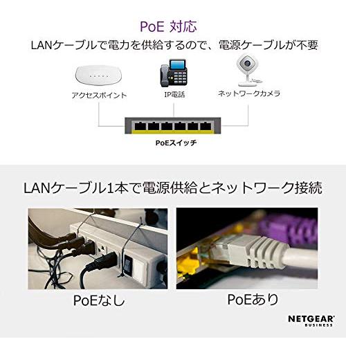 NETGEAR アンマネージ スイッチングハブ 8ポート (PoE+ 8ポート 60.5W) 静音ファンレス FlexPoE対応 法人向け GS108｜y-mahana｜04