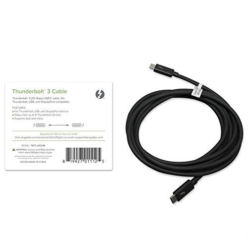 Plugable Thunderbolt 3 ケーブル 20Gpbs 100W 充電対応（2m、5A、USB C 互換）[Thunderbolt 3｜y-mahana｜06