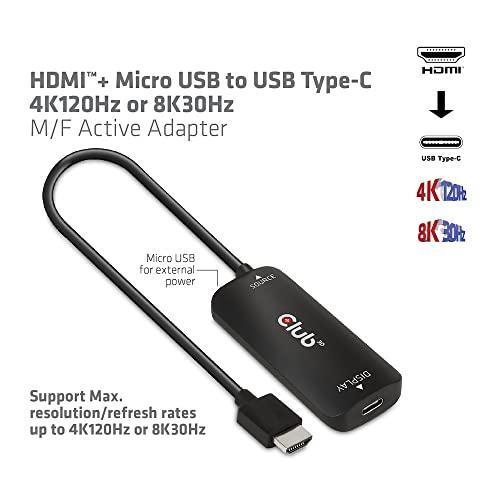 Club 3D HDMI オス to USB Type C メス 4K120Hz 8K30Hz アクティブ アダプタ (CAC-1336)｜y-mahana｜04