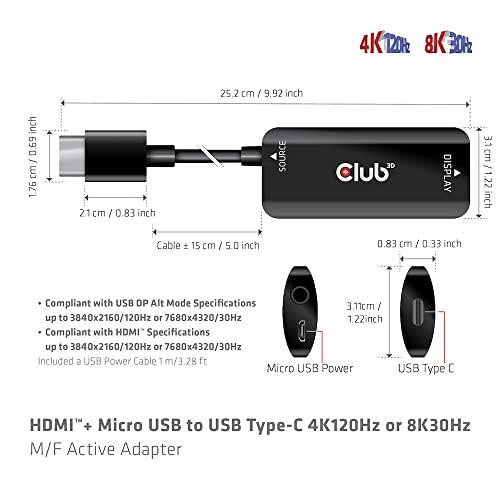 Club 3D HDMI オス to USB Type C メス 4K120Hz 8K30Hz アクティブ アダプタ (CAC-1336)｜y-mahana｜05