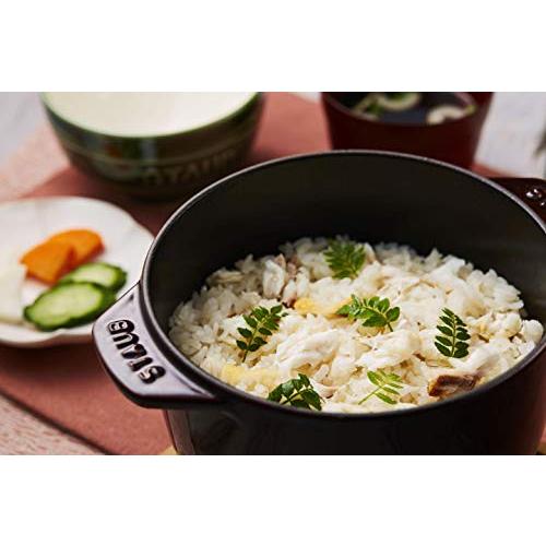 staub ストウブ 「 ラ ココット de GOHAN ブラック M 16cm 」 ご飯鍋