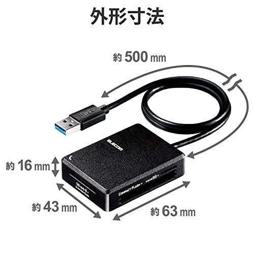 エレコム カードリーダー SD microSD MS CF 超高速タイプ USB3.0 ケーブル長50cm ブラック MR3-C402BK｜y-mahana｜06