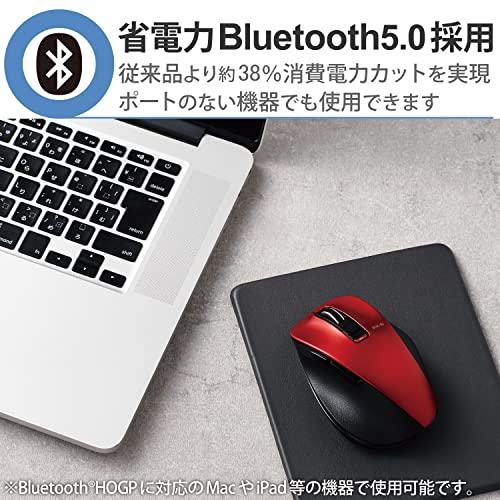 エレコム ワイヤレスマウス Bluetooth EX-G 握りの極み 5ボタン マルチペアリング Mサイズ レッド M-XGM15BBRD｜y-mahana｜04
