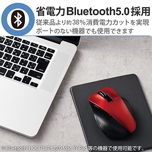 エレコム ワイヤレスマウス Bluetooth EX-G 握りの極み 静音設計 5ボタン マルチペアリング Lサイズ レッド M-XGL15BBSRD｜y-mahana｜04