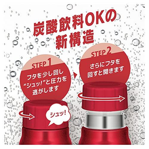 サーモス 水筒 保冷炭酸飲料ボトル 500ml レッド 保冷専用 FJK-500 R｜y-mahana｜04