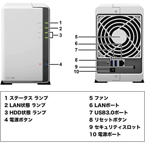 Synology NASキット 2ベイ DS220j/JP【ガイドブック付】 クアッドコアCPU 512MBメモリ搭載 ライトユーザー向け 国内正規代｜y-mahana｜02