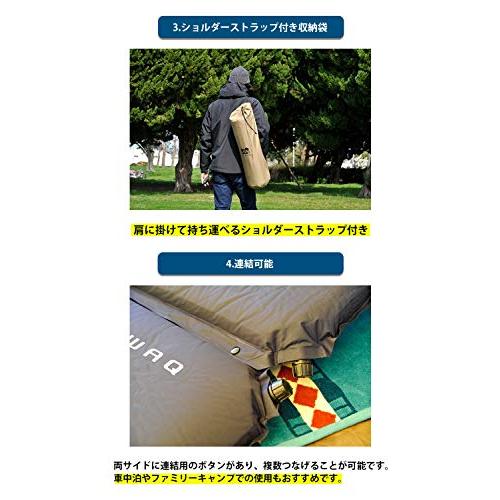 WAQ キャンプマット 車中泊マット 厚手 8cm 特殊ウレタン 軽量 (タン 