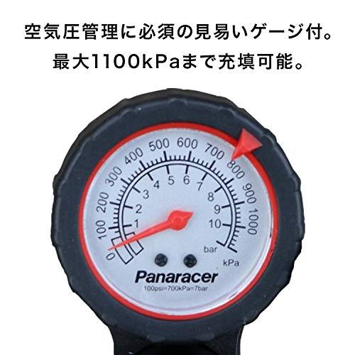 パナレーサー(Panaracer) 空気入れ ポンプ アルミ製04フロアポンプ ゲージ付 米式 仏式 対応オートヘッド 英式クリップ付 ライトグリーン｜y-mahana｜05