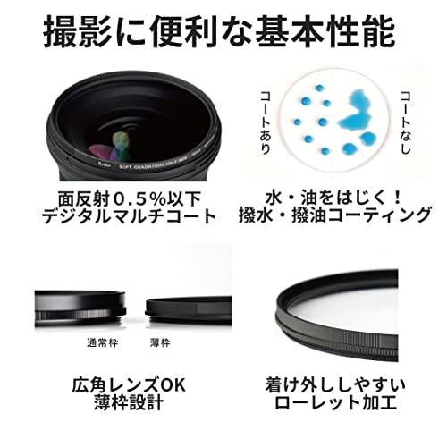 Kenko NDフィルター ソフトグラデーション ハーフND8 72mm 光量調節用 撥水・撥油コーティング 回転枠 日本製 014172｜y-mahana｜06