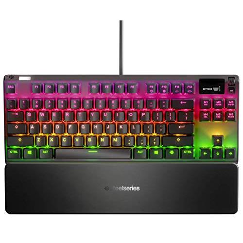 SteelSeries ゲーミングキーボード テンキーレス 赤軸 有線 英語配列 有機ELディスプレイ搭載 Apex 7 TKL US Red Swi｜y-mahana｜03