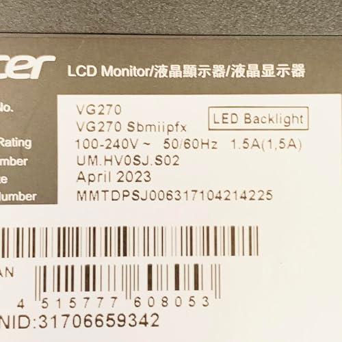日本エイサー Acer ゲーミングモニター Nitro VG270Sbmiipfx 27 日本エイサー Acer ゲーミングモニター Nitro VG270Sbmiipfx 27