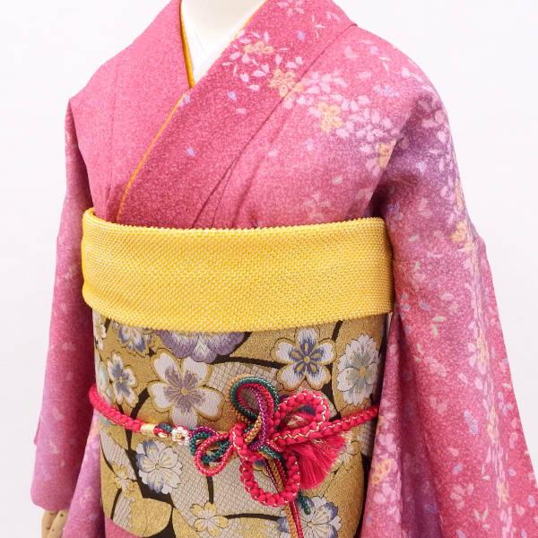 正絹】中古振袖 セット販売 半衿付き長襦袢+帯+帯揚+帯〆+重衿付き
