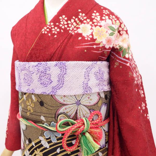 振袖販売6点セット 半衿付き長襦袢・帯・帯揚・帯〆・重衿付き 金駒 