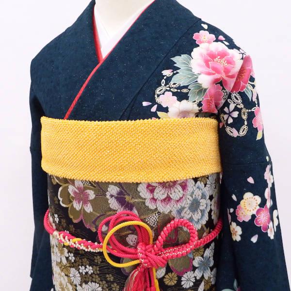 正絹振袖 写真通りの販売6点セット 長襦袢・帯・帯揚・帯〆・重衿付き