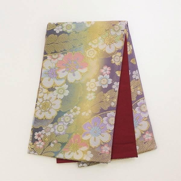 中古】正絹 振袖 フルセット 販売6点セット ロイヤルブルー 桜の天の川