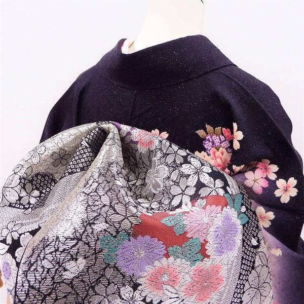 中古】正絹 振袖 フルセット 販売6点セット アンティークな可愛さの和 