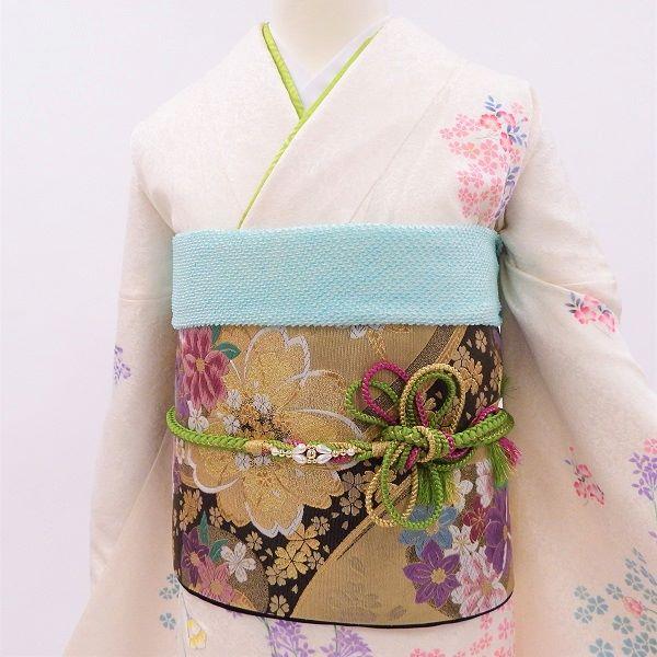 振袖販売6点セット 半衿付き長襦袢・帯・帯揚・帯〆・重衿付き 現代