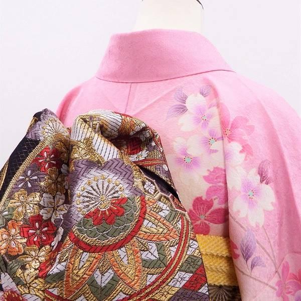 中古】正絹 振袖 フルセット 販売6点セット 愛されパステルピンクに