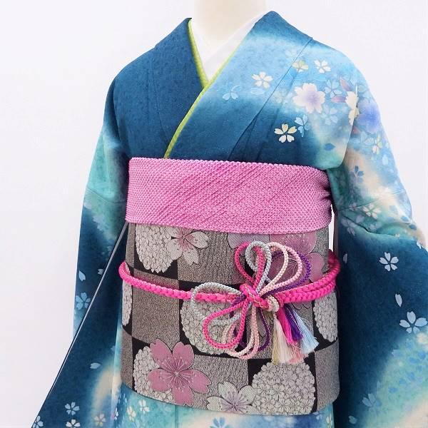 振袖販売6点セット 半衿付き長襦袢・帯・帯揚・帯〆・重衿付き ぼかし