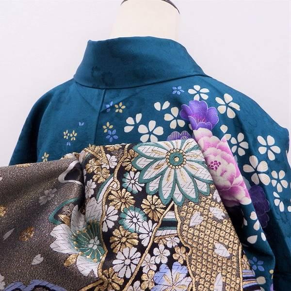 中古】正絹振袖 販売6点セット 半衿付き長襦袢・帯・帯揚・帯〆・重衿