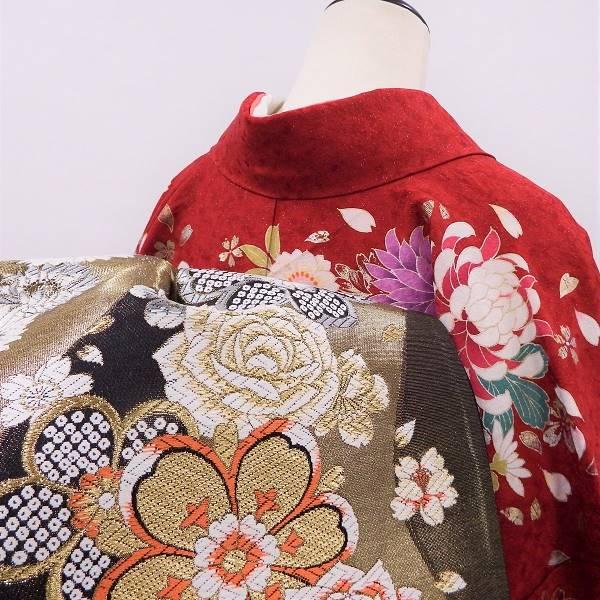 正絹振袖 写真通りの販売6点セット 長襦袢・帯・帯揚・帯〆・重衿付き 