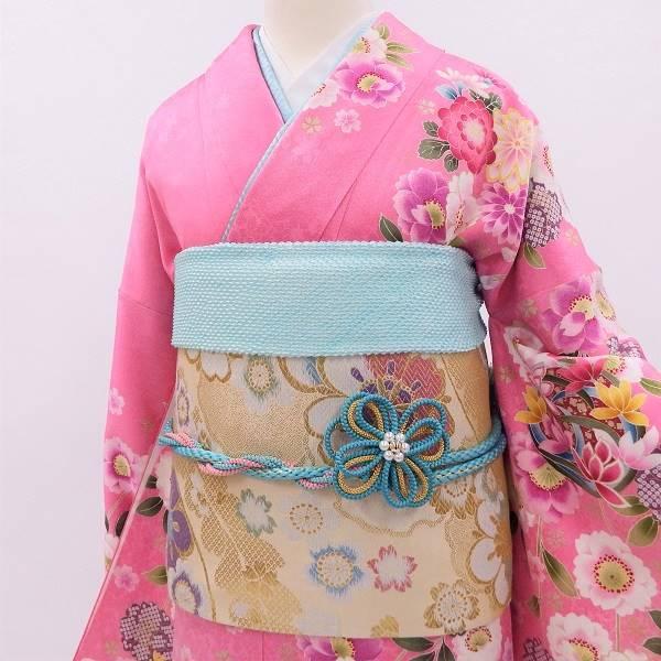 正絹振袖 写真通りの販売6点セット 長襦袢・帯・帯揚・帯〆・重衿付き 