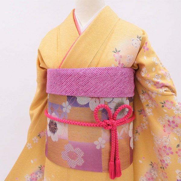 正絹振袖 写真通りの販売6点セット 長襦袢・帯・帯揚・帯〆・重衿付き